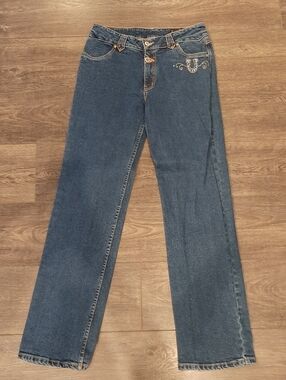 Lawman Western Rhinestone Horseshoe Jeans Y2K Cowgirl Size 9